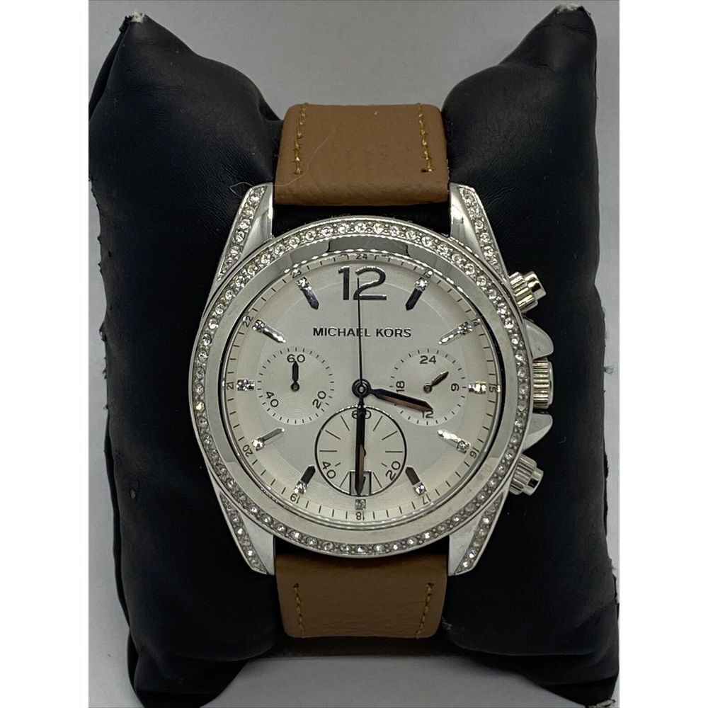 Michael Kors Pressley MK5834 Womens Brown Leather Analog Dial Quartz Watch EY301 - Picture 3 of 12